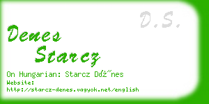 denes starcz business card